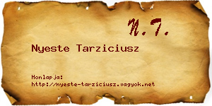 Nyeste Tarziciusz névjegykártya
